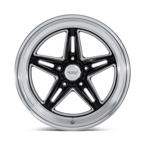 American Racing Vintage VN514 Groove 20x8.5 Gloss Black Milled with Diamond Cut Lip Wheels