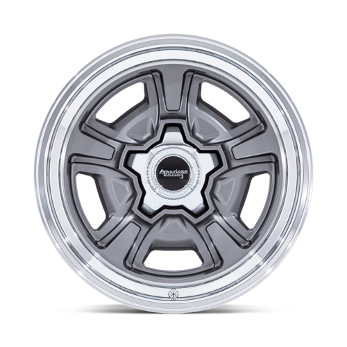 American Racing Vintage VN517 Marauder 18x8 Anthracite with Diamond Cut Lip - 5x120.65 Bolt Pattern +0 Offset