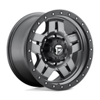 Fuel 1PC D558 ANZA Matte Gunmetal Black Bead Ring 15x8 Wheel with 5x114.3 Bolt Pattern and -18 Offset