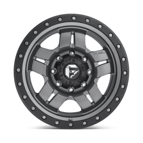 Fuel 1PC D558 ANZA 17x8.5 Matte Gunmetal Black Bead Ring Wheel with 5x127 Bolt Pattern and -6 Offset