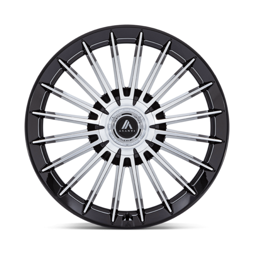 Asanti Black AB048 VICEROY 22-Inch Gloss Black Machined Wheel with 5x112/120 Bolt Pattern and +27 Offset