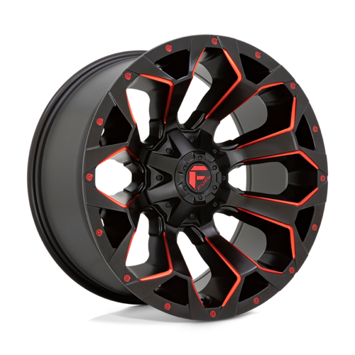 Fuel 1PC D787 Assault 20x10 Matte Black Red Milled Wheel with -18mm Offset