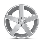 DUB 1PC S218 BALLER 22x9.5 Inch Gloss Silver Brushed Wheel with 6x139.7 Bolt Pattern and 19mm Offset