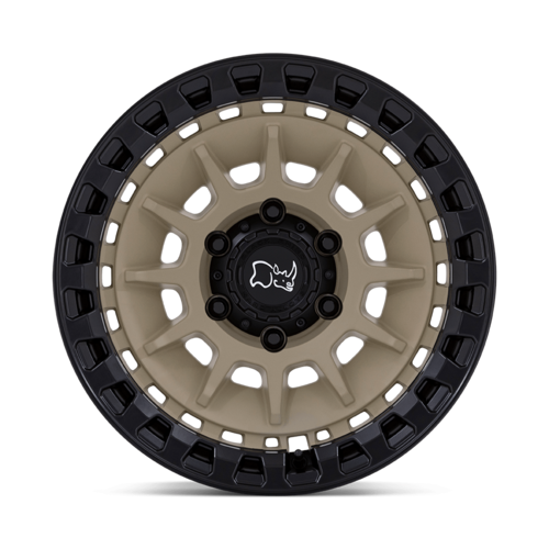 Black Rhino Hard Alloys BARRAGE 17x8.5 Desert Sand with Matte Black Lip Wheel