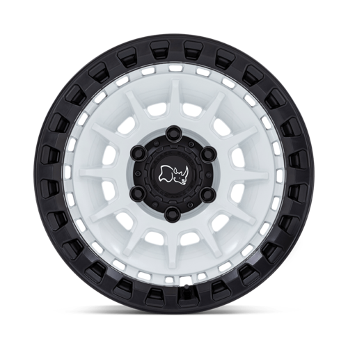Black Rhino Hard Alloys BARRAGE 17x8.5 Inch Gloss White on Matte Black Wheel