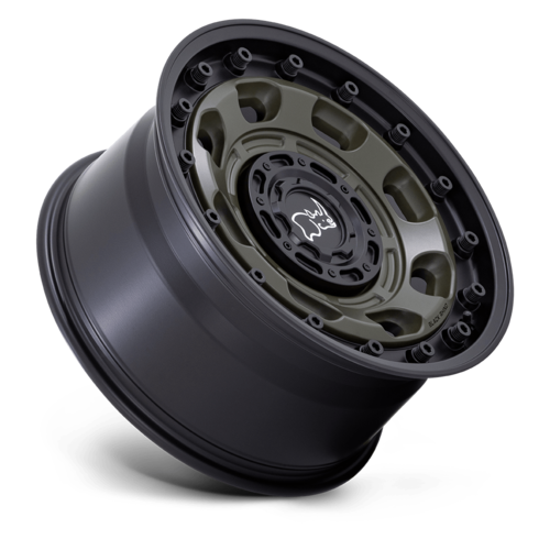 Black Rhino Hard Alloys Atlas 16x8 Olive Drab Green with Black Lip Wheel - 6x139.7 Bolt Pattern, -10 Offset