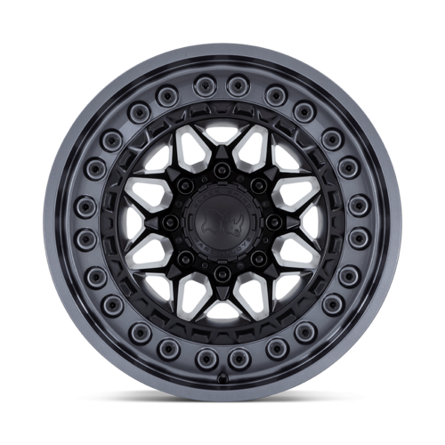 Black Rhino Hard Alloys Alpha 18x9 Matte Black with Gunmetal Lip Wheel (Part Number: ALPHA 18X9 8X180 124 +0 M-BLK GNMTL-LP)
