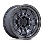 Black Rhino Hard Alloys Mondo 17x8.5 Matte Gunmetal with Gloss Gray Lip Wheel