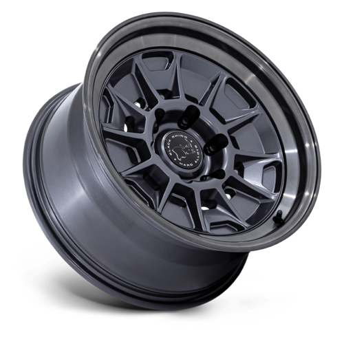 Black Rhino Hard Alloys Mondo 17x8.5 Matte Gunmetal with Gloss Gray Lip Wheel