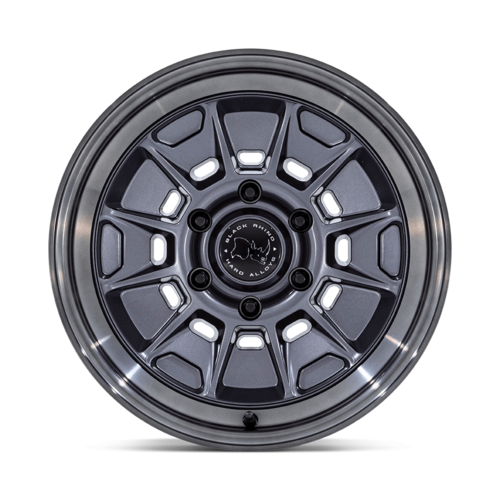 Black Rhino Hard Alloys BR021 MONDO 17x9 Matte Gunmetal with Gloss Gray Lip