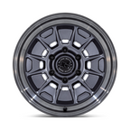 Black Rhino Hard Alloys Mondo 17x8.5 Matte Gunmetal with Gloss Gray Lip Wheel