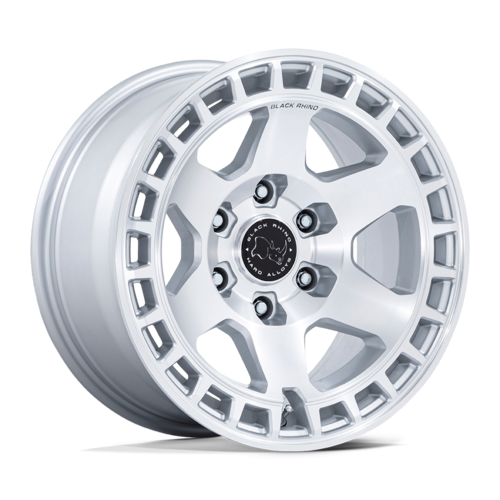 Black Rhino Hard Alloys BR022 BAHARI 17x8.5 Gloss Silver Machined Face Wheel