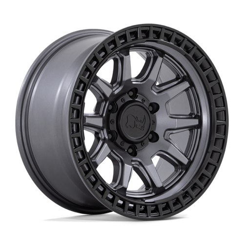 Black Rhino Hard Alloys CALICO 17x8.5 Matte Gunmetal with Matte Black Lip - 5x127 Bolt Pattern, -10 Offset