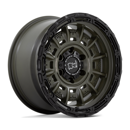Black Rhino Hard Alloys Legion 20x10 Olive Drab Green with Black Lip Wheel - 8x6.5 Bolt Pattern, -18 Offset, 125.10 Center Bore