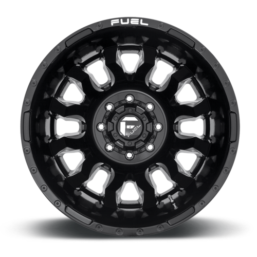 Fuel 1PC D673 BLITZ 20x8.25 Inch Gloss Black Milled Wheel with -221 Offset and 8x210 Bolt Pattern