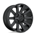 Fuel 1PC D437 Contra Satin Black 18x9 Wheel with 6x135/139.7 Bolt Pattern and 106.10mm Center Bore