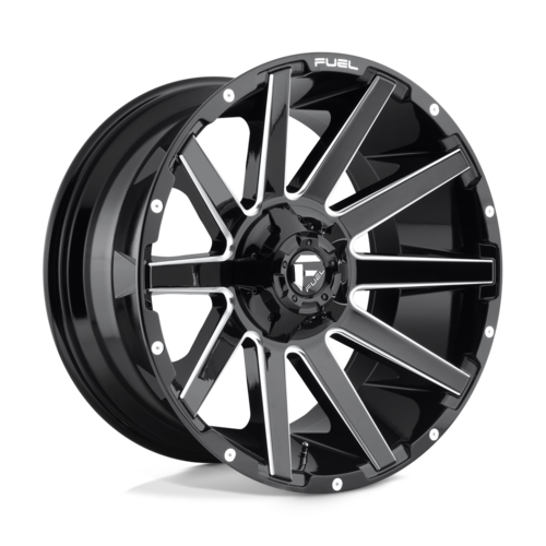 Fuel 1PC D615 CONTRA 20x10 Black Gloss Milled Wheel with -18 Offset
