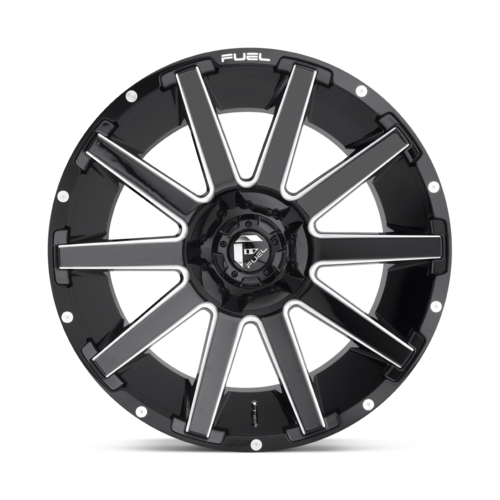 Fuel 1PC D615 CONTRA 20x9 Gloss Black Milled Wheel with 8x180 Bolt Pattern