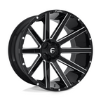 Fuel 1PC D615 CONTRA 24x12 Gloss Black Milled Wheel with -44 Offset and 6x135/6x139.7 Bolt Pattern