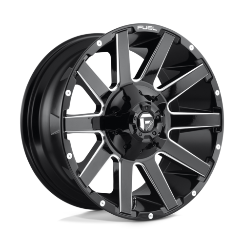 Fuel 1PC D615 CONTRA 20x9 Gloss Black Milled Wheel with 8x170 Bolt Pattern and +20 Offset