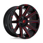 Fuel 1PC D643 Contra 20x9 Gloss Black with Red Tint Wheel - 5x114.3/5x127 Bolt Pattern, 78.10mm Center Bore