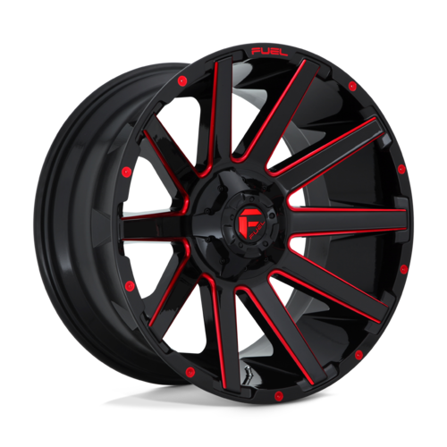Fuel 1PC D643 Contra 20x9 Inch Gloss Black Red Tinted Clear Wheel with 5x139.7/5x150 Bolt Pattern and 110.10mm Center Bore