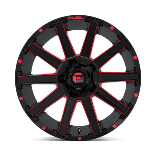 Fuel 1PC D643 CONTRA 20x10 Gloss Black with Red Tint Wheel with -18 Offset and 5x114.3/5x127 Bolt Pattern