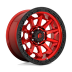 Fuel 1PC D695 COVERT 17x9 Candy Red with Black Bead Ring Wheel for 5x127 Bolt Pattern, -12 Offset