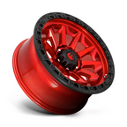 Fuel 1PC D695 COVERT 17x9 Candy Red with Black Bead Ring Wheel for 5x127 Bolt Pattern, -12 Offset