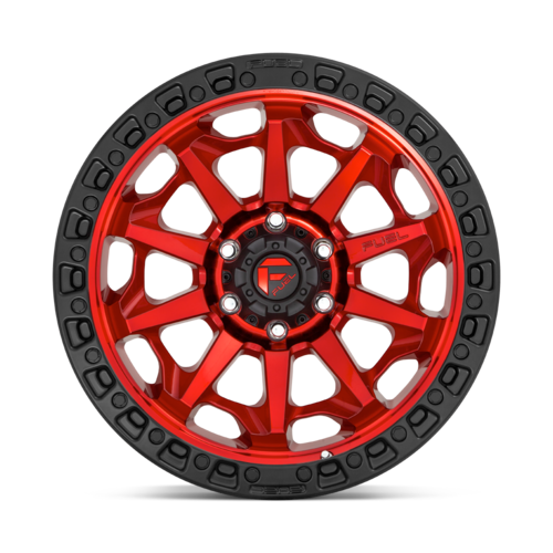 Fuel 1PC D695 COVERT 17x9 Candy Red with Black Bead Ring Wheel for 5x127 Bolt Pattern, -12 Offset