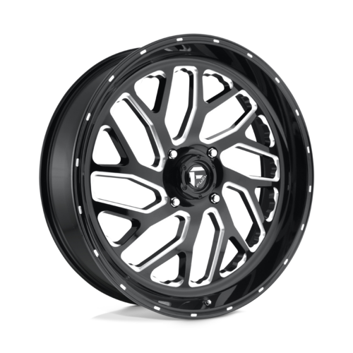 Fuel UTV Triton D581 24x7 Gloss Black Milled Wheel with 4x156 Bolt Pattern and +13 Offset