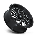 Fuel UTV D581 Triton 20x7 Gloss Black Milled Wheel with 4x156 Bolt Pattern and +13 Offset