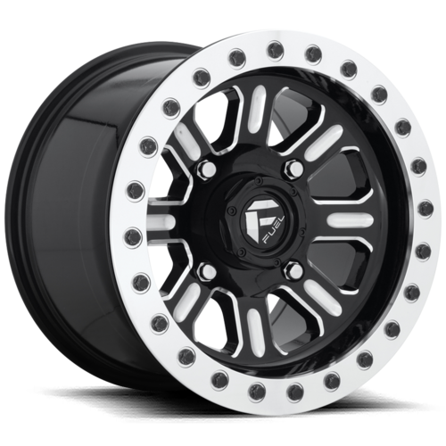 Fuel UTV D910 Hardline 15x7 Gloss Black Milled Beadlock Wheel with 4x156 Bolt Pattern and 38mm Offset