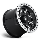 Fuel UTV D910 Hardline Beadlock Wheel - 15x7 Inches, Gloss Black Milled Finish, 4x137 Bolt Pattern, +38 Offset, 110.10 Center Bore