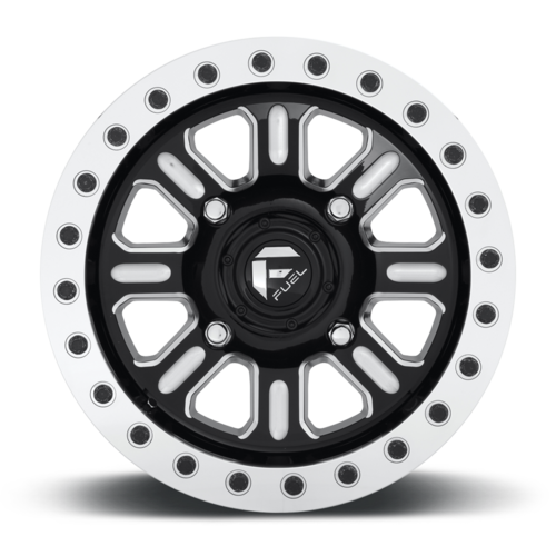 Fuel UTV D910 Hardline 15x7 Gloss Black Milled Beadlock Wheel with 4x156 Bolt Pattern and 38mm Offset