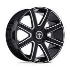 DUB 1PC DC273 PULL 24-Inch Gloss Black Milled Wheel with 5x115/120 Bolt Pattern and +15 Offset