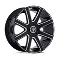 DUB 1PC DC273 PULL 24x9 Gloss Black Milled Wheel for 5x115/120 Bolt Pattern, +38 Offset