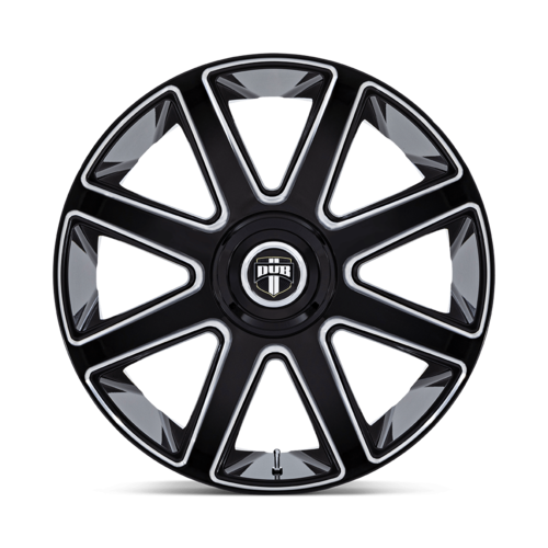DUB 1PC DC273 Pull 26-Inch Gloss Black Milled Wheel with 6x135/139.7 Bolt Pattern and +30 Offset