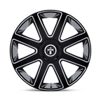 DUB 1PC DC273 PULL 24x9 Gloss Black Milled Wheel for 5x115/120 Bolt Pattern, +38 Offset