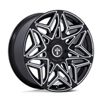 DUB 1PC Anomaly 24x10 Gloss Black Milled Wheel with 6x135/139.7 Bolt Pattern and 25mm Offset
