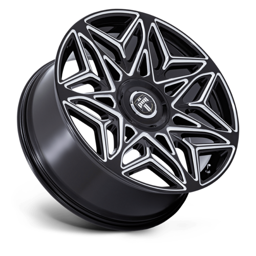 DUB 1PC Anomaly 24x10 Inch Gloss Black Milled Wheel with 5x115/120 Bolt Pattern and +15 Offset