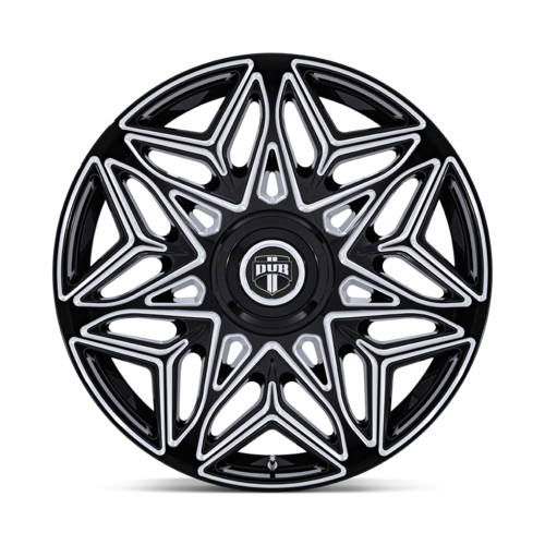 DUB 1PC Anomaly 24x10 Gloss Black Milled Wheel with 6x135/139.7 Bolt Pattern and 25mm Offset
