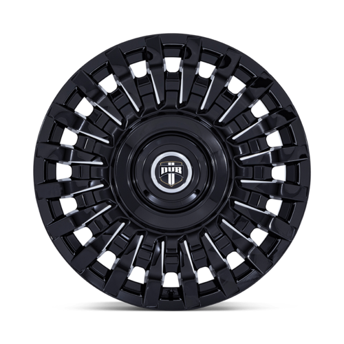 DUB 1PC DC272 HONCHO 24x9 Inch Gloss Black Milled Wheel with 5x115/120 Bolt Pattern and +15 Offset