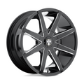 DUB 1PC S109 PUSH 20x8.5 Gloss Black Milled Wheel with 6x120/132 Bolt Pattern and 35mm Offset