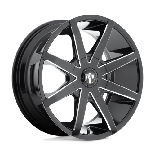 DUB 1PC S109 PUSH 20x8.5 Gloss Black Milled Wheel with 6x120/132 Bolt Pattern and 35mm Offset