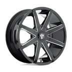 DUB 1PC PUSH 22x9.5 Gloss Black Milled Wheel with 5x114.3/5x120 Bolt Pattern and 72.56mm Center Bore