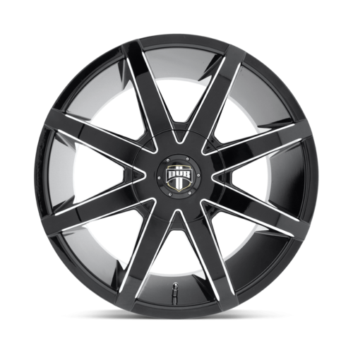 DUB 1PC S109 Push 24x9.5 Inch Gloss Black Milled Wheel with 6x135/139.7 Bolt Pattern and 87.10mm Center Bore