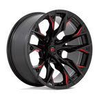 Fuel 1PC D823 Flame 20x10 Inch Gloss Black Milled with Candy Red Wheel