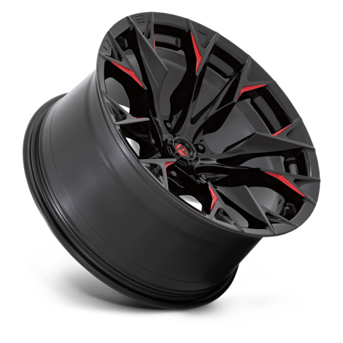 Fuel 1PC D823 Flame 20x10 Gloss Black Milled with Candy Red Wheel