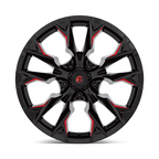 Fuel 1PC D823 Flame 20x10 Inch Gloss Black Milled with Candy Red Wheel